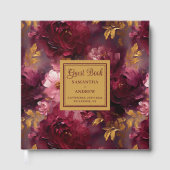 Unieke Blush Bourgondië Gouden Boho bruiloft gaste Gastenboek (Voorkant)