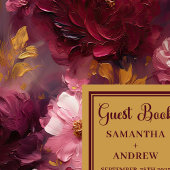 Unieke Blush Bourgondië Gouden Boho bruiloft gaste Gastenboek