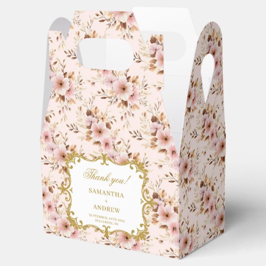 Unieke Blush Gold Boho Wedding Favoriet Box voor G Bedankdoosjes (Geopend)