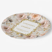 Unieke Blush Gold Trouwpapier Borden Papieren Bordje (Gekanteld)