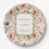 Unieke Blush Gold Trouwpapier Borden Papieren Bordje (Voorkant)