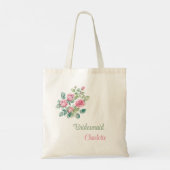 Unieke Blush Roze Rose Bloemen Bruidsmeisje Gift Tote Bag (Achterkant)