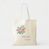 Unieke Blush Roze Rose Bloemen Bruidsmeisje Gift Tote Bag (Voorkant)