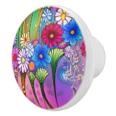 Unieke Bohemische, heldere bloemen, Kunstkasten Keramische Knop (Rechts)