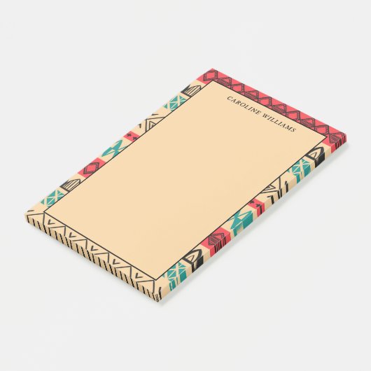 Unieke Boho Abstract Stripes Patroon Leraar Post-it® Notes (Schuin)