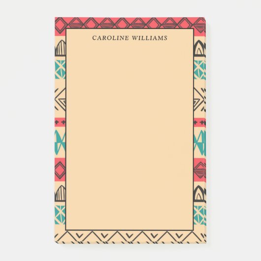 Unieke Boho Abstract Stripes Patroon Leraar Post-it® Notes (Voorkant)