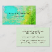 Unieke boho Artistic Grunge Green Aqua Turquoise Visitekaartje (Voorkant / Achterkant)