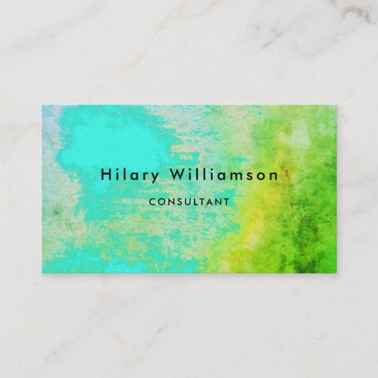 Unieke boho Artistic Grunge Green Aqua Turquoise Visitekaartje (Voorkant)