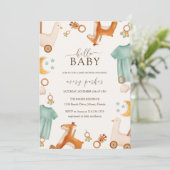 Unieke Boho Baby Meisje Kleding Baby shower Kaart (Staand voorkant)