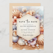 Unieke Boho Beach bruiloft Save The Date (Voorkant / Achterkant)