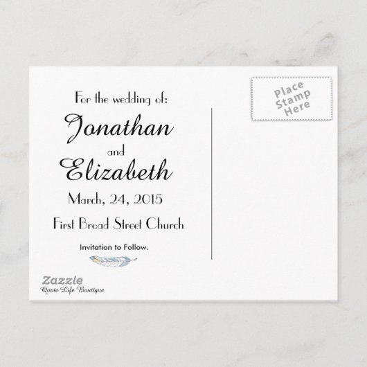 Unieke Boho Chic Bewaar de datum Aankondigingskaart (Achterkant)