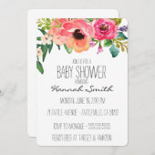 Unieke Boho Floral Baby shower Uitnodiging (Voorkant / Achterkant)