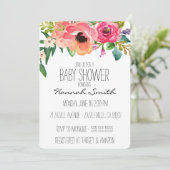 Unieke Boho Floral Baby shower Uitnodiging (Staand voorkant)