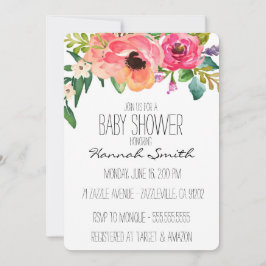 Unieke Boho Floral Baby shower Uitnodiging