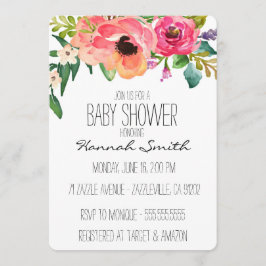 Unieke Boho Floral Baby shower Uitnodiging