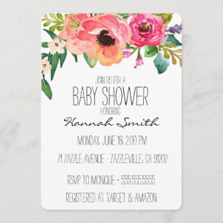 Unieke Boho Floral Baby shower Uitnodiging