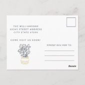Unieke Boho Houseplant hebben ons Nieuw Adres bewo Briefkaart (Achterkant)