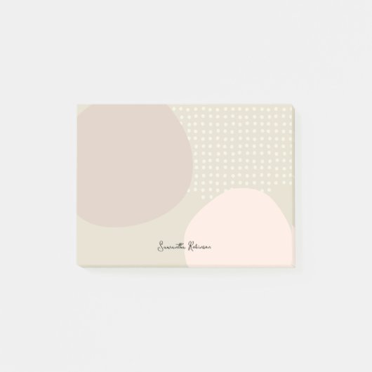 Unieke Boho Neutral Abstracte aangepaste naam Post-it® Notes (Voorkant)
