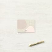 Unieke Boho Neutral Abstracte aangepaste naam Post-it® Notes (Op bureau)