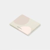 Unieke Boho Neutral Abstracte aangepaste naam Post-it® Notes (Schuin)