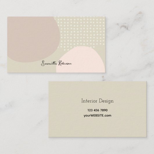 Unieke Boho Neutral Abstracte Kunst Interieurontwe Visitekaartje (Voorkant / Achterkant)