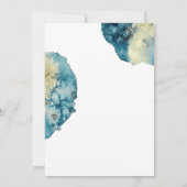 Unieke Boho Waterverf marineblauw eenvoudige bruil Kaart (Achterkant)