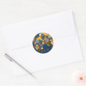 Unieke Bomen Blue Wedding Favor Ronde Sticker (Envelop)