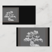 unieke bonsai tree visitekaartje zwart en grijs (Voorkant / Achterkant)