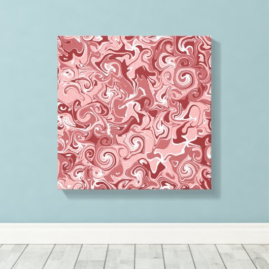 Unieke bordeaux werveling abstracte kunst canvas afdruk (Insitu (Houten vloer))