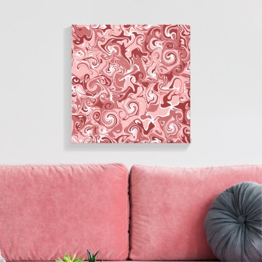 Unieke bordeaux werveling abstracte kunst canvas afdruk (Insitu (Woonkamer))