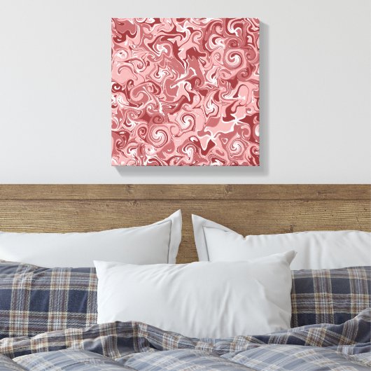Unieke bordeaux werveling abstracte kunst canvas afdruk (Insitu (Slaapkamer))