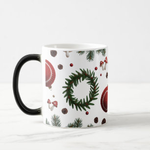 Unieke bos-paddenstoel & gebreid ornament magische mok
