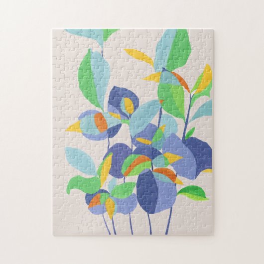 Unieke botanische Abstracte Waterverf kunst Legpuzzel (Verticaal)