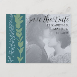 Unieke Botanische Groene Save the Date Huwelijk Aankondigingskaart
