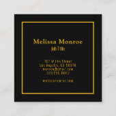 Unieke Botanische Rode Bloemen & Gouden Typografie Vierkante Visitekaartje (Achterkant)