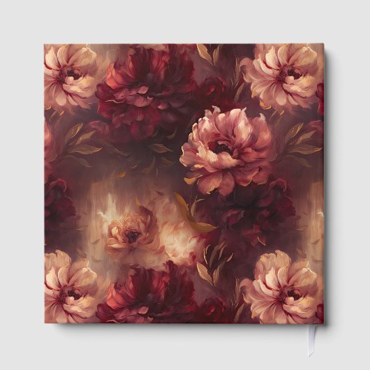 Unieke Bourgondische Blush Gold bruiloft gastenboe Gastenboek (Achterkant)