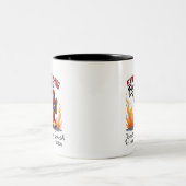 Unieke brandweerman met rode tekst tweekleurige koffiemok (Center)