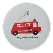 Unieke brandweerwagen keramische knop (Voorkant)
