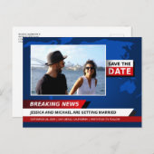 Unieke Breking News TV Foto opslaan Datum Uitnodiging Briefkaart (Voorkant / Achterkant)