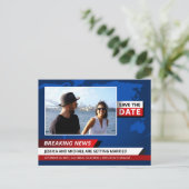 Unieke Breking News TV Foto opslaan Datum Uitnodiging Briefkaart (Staand voorkant)