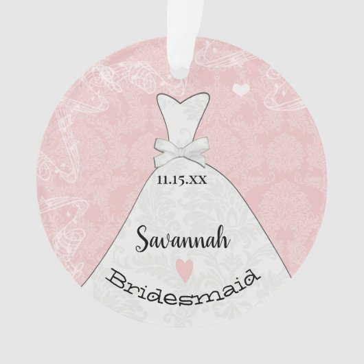 Unieke Bridesmaid gemaakt van Honor of Bloemenmeis Ornament (voorkant)