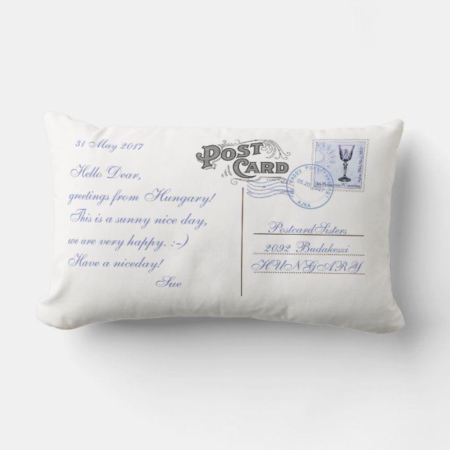 Unieke Briefkaart Pillow Kussen (Voorkant)