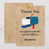 Unieke briefvervoerder Mailman Postal Mail Carrier Bedankkaart (Voorkant / Achterkant)