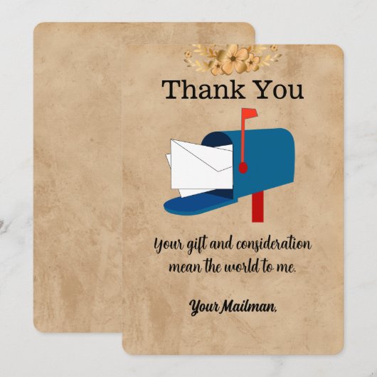 Unieke briefvervoerder Mailman Postal Mail Carrier Bedankkaart (Voorkant / Achterkant)