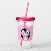 Unieke Broke Leuke Pinguïn Acryl Drinkbeker (Achterkant)