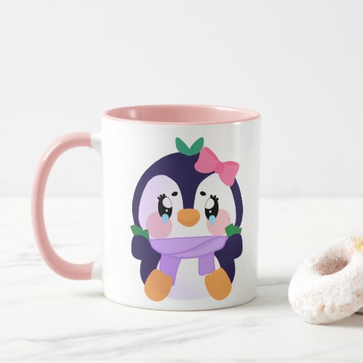 Unieke Broke Leuke Pinguïn Mok (Met donut)
