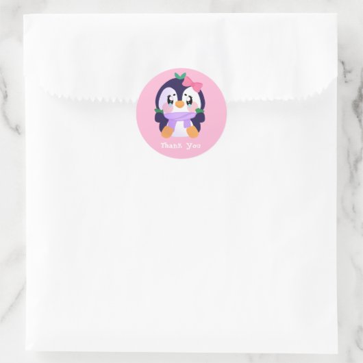Unieke Broke Leuke Pinguïn Ronde Sticker (Tas)