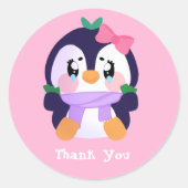 Unieke Broke Leuke Pinguïn Ronde Sticker (Voorkant)