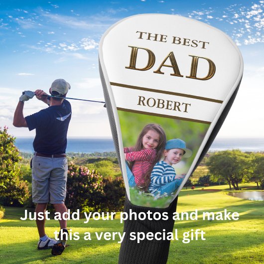 Unieke Brons Metallic Look BEST DAD Naam Golfheadcover