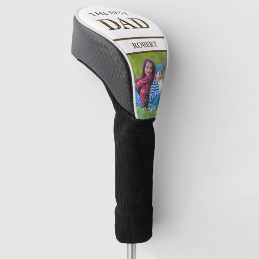 Unieke Brons Metallic Look BEST DAD Naam Golfheadcover (Schuin)